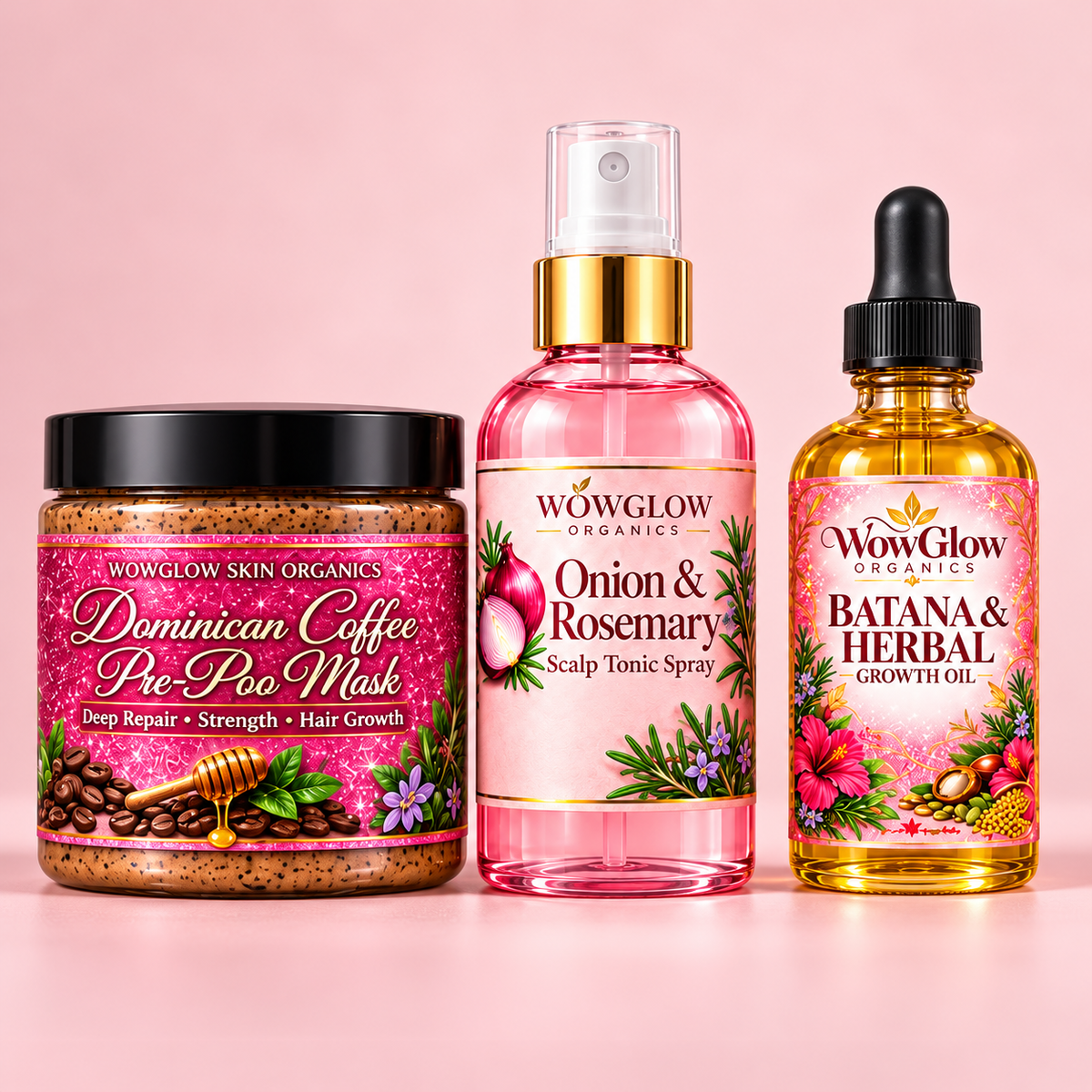WowGlow Organics Hair Care Trio